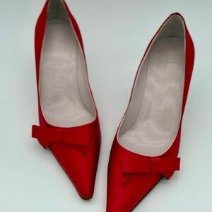 Vera Wang Red Satin Heels